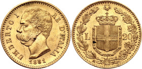 Italy 20 Lire 1881 R