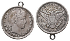 Vereinigte Staaten von Amerika, Quarter Dollar 1893. 6,33 g. K/M 114. Am Henkel, sehr schön