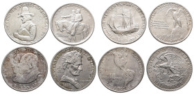 Vereinigte Staaten von Amerika, kl. Sammlung von Half Dollars. Darunter: 1918, Illinois Centennial, K/M 143; 1920, Pilgrim Tercentenary, K/M 147; 1923...