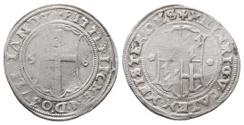 Baltikum, Livländischer Orden, Heinrich von Galen 1551-1557, 1/2 Mark 1556, Riga. 5,24 g. Gereinigt, sehr schön