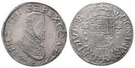 Belgien Artois, Philipp II. 1555-1598, Philippstaler (Ecu) 1589, Arras. 34,31 g. Dav. 8652. Sehr selten. Felder geglättet, sehr schön
