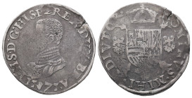 Belgien Brabant, Philipp II. 1555-1598, Philippstaler (Ecu) 1575, Antwerpen. 33,61 g. Dav. 8634. Schrötlingsfehler am Rand, fast sehr schön