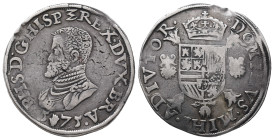 Belgien Brabant, Philipp II. 1555-1598, Philippstaler (Ecu) 1575, Antwerpen. 33,74 g. Dav. 8634. Kl. Schrötlingsfehler, sehr schön