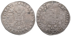 Belgien Brabant, Albert und Isabella 1598-1621, Patagon o. J., Antwerpen. 27,86 g. Dav. 4432. Kl. Schrötlingsfehler, sehr schön