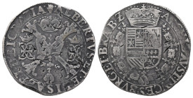 Belgien Brabant, Albert und Isabella 1598-1621, Patagon o. J., Antwerpen. 27,86 g. Dav. 4432. Schrötlingsfehler, sehr schön