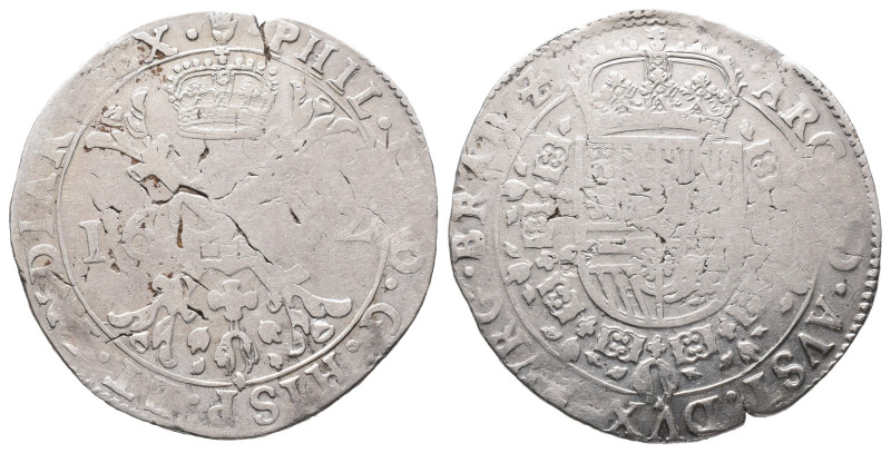 Belgien Brabant, Philipp IV. 1621-1665, Patagon 1652, Antwerpen. 27,68 g. Dav. 4...