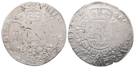 Belgien Brabant, Philipp IV. 1621-1665, Patagon 1652, Antwerpen. 27,68 g. Dav. 4462. Schrötlingsfehler, fast sehr schön