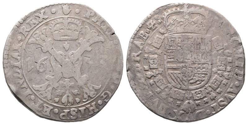 Belgien Brabant, Philipp IV. 1621-1665, Patagon 1653, Antwerpen. 27,67 g. Dav. 4...