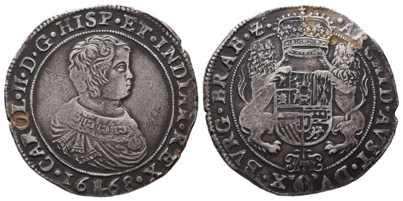 Belgien Brabant, Karl II. 1665-1700, Dukaton 1668, Antwerpen. 32,08 g. Dav. 4475...