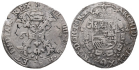 Belgien Flandern, Philipp IV. 1621-1665, Patagon 1633, Brügge?. 27,63 g. Dav. 4464. Schrötlingsfehler, kl. Kratzer, sehr schön