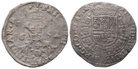 Belgien Flandern, Philipp IV. 1621-1665, Patagon 1652, Brügge. 28,01 g. Dav. 4464. Kl. Schrötlingsfehler, sehr schön