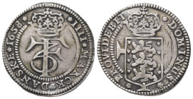 Dänemark, Frederik III. 1648-1670, Krone (4 Mark) 1658, Kopenhagen. 21,40 g. 22,15 g. Dav. 3574; Hede 95 A. Gestopftes Loch, kl. Kratzer, sehr schön