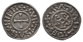 Frankreich Karolinger, Karl der Kahle 843-877, Denar, Curtisasonien. 1,68 g. Prou. 408. Hübsche Patina, sehr schön