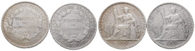 Frankreich, Kolonie Französisch Indochina, Piaster 1900 und 1908 A, Paris. 2 Stück. Sehr schön-vorzüglich
