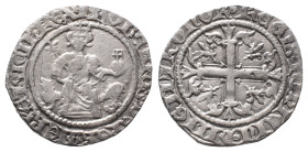 Italien Neapel und Sizilien, Roberto d'Angio 1309-1344, Grosso o. J. 3,38 g. Kl. Kratzer, sehr schön