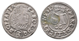 Liechtenstein, Karl 1585-1627, 3 Kreuzer 1619 CC, Troppau. 1,46 g. HMZ 2-1359 j. Kl. Randfehler, sehr schön-vorzüglich