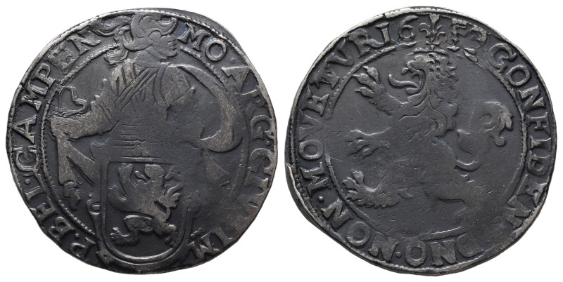 Niederlande Campen, Provinz, Löwentaler 1652?. 26,41 g. Dav. 4879. Hübsche Patin...