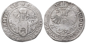 Niederlande Campen, Stadt, Reichstaler 1597, mit Titel Rudolfs II. 28,76 g. Dav. 8881. Sehr schön