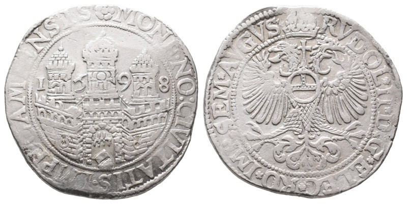 Niederlande Campen, Stadt, Reichstaler 1598, mit Titel Rudolfs II. 28,59 g. Dav....