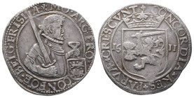 Niederlande Friesland, Provinz, Reichstaler 1611. 28,17 g. Dav. 4829. Hübsche Patina, Felder leicht bearbeitet, sehr schön