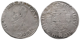 Niederlande Geldern, Philipp II. 1555-1598, 1/2 Philippstaler 1562. 16,66 g. Delm. 61. Kl. Schrötlingsfehler, sehr schön