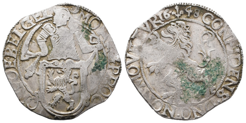 Niederlande Geldern, Provinz, Löwentaler 1648. 27,33 g. Dav. 4850. Min. Belag, s...