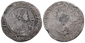 Niederlande Zeeland, Provinz, Reichstaler 1629. 25,51 g. Dav. 4844. Schrötlingsfehler, korrodiert, fast sehr schön