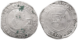 Niederlande Zeeland, Provinz, Reichstaler 1649. 28,63 g. Dav. 4844. Min. Belag, kl. Schrötlingsriss, sehr schön