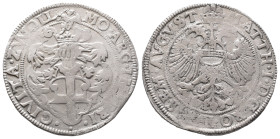 Niederlande Zwolle, Stadt, Reichstaler o. J. (1612-1618), mit Titel von Matthias. 28,34 g. Dav. 4990. Gereinigt, sehr schön