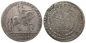 Norwegen, Frederik IV. 1699-1730, Krone (4 Mark) 1723, Kongsberg. 21,43 g. Ahlström 3; Dav. 1290. Sehr schön