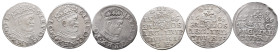 Polen, Stephan Bathory 1576-1586, 3 Gröscher 1586, Riga. 3 Stück. Kop. 8097. Sehr schön-fast Stempelglanz