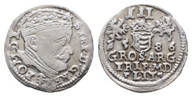 Polen, Stephan Bathory 1576-1586, 3 Gröscher 1586, Vilnius. 2,26 g. Kop. 3379. Kl. Kratzer, sehr schön-vorzüglich