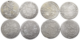Polen, Sigismund III. 1587-1632, Ort 1621 und 1623 (3x), Bromberg. 4 Stück. Henkelspur (2x), Randfehler (2x), sehr schön