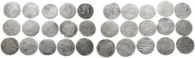 Polen, Sigismund III. 1587-1632, Kl. Konvolut von 3 Gröscher Stücken aus der Zeit von 1591-1599. 15 Stück. Mit Fehlern, meist sehr schön
