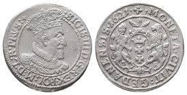 Polen Danzig, Stadt, Ort (1/4 Reichstaler) 1621, mit Titel Sigismund III. 6,17 g. Variante mit : + am Ende der Vorderseitenumschrift. Kop. 7500. Attra...