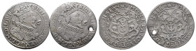 Polen Danzig, Stadt, Ort (1/4 Reichstaler) 1625, mit Titel Sigismund III. 2 Stück.Kop. 7506. Gelocht (1x), Kratzer (1x), sehr schön