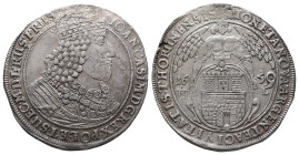 Polen Thorn, Stadt, Reichstaler 1659 mit Titel Johann Kasimirs 1649-1668. 28,20 g. Dav. 4377; Kop. 8341. Sehr selten. Kl. Henkelspur, Felder der Vorde...