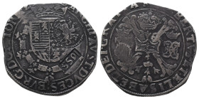Russland, Alexei Michailowitsch 1645-1676, Jefimok 1655, überprägt auf: Brabant, Albert und Isabella 1598-162, Patagon o. J., Brüssel. 28,00 g. Mit zw...