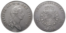 Schweden, Gustav III. 1771-1792, Riksdaler 1782, Stockholm. 29,24 g. Dav. 1736; Ahlström 48. Sehr schön-vorzüglich