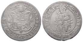 Schweiz Chur, Johann V. Flugi von Aspermont 1601-1627, Taler o. J. 28,10 g. Dav. 4661; HMZ 2-406 b. Selten. Rand bearbeitet, sehr schön