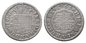 Spanien, Ferdinand Vi. 1746-1759, Real 1755, Madrid. 2,77 g. Cal. 179. Sehr schön