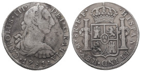 Spanien, Carlos III. 1759-1777, 8 Reales 1781, Mecico. 26,70 g. Cal. 1121. Etwas berieben, sehr schön