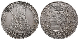 Ungarn Siebenbürgen, Gabriel Bethlen 1613-1629, Reichstaler 1621 KB, Kremnitz. 28,56 g. Dav. 4710. Attraktives Exemplar, kl. Schrötlingsriss, vorzügli...