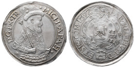 Ungarn Siebenbürgen, Michael Apafi 1661-1690, Reichstaler 1672 SB, Schäßburg. 28,92 g. Dav. 4800. Von größter Seltenheit. Feld der Vorderseite leicht ...