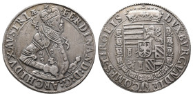 Römisch Deutsches Reich / Haus Habsburg, Ferdinand 1564-1595, Reichstaler o. J., Hall. 28,18 g. Dav. 8097. Sehr schön +