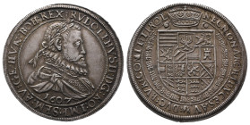 Römisch Deutsches Reich / Haus Habsburg, Rudolf II. 1576-1612, Reichstaler 1607, Hall. 28,49 g. Dav. 3005. Attraktives Exemplar, fast vorzüglich