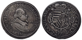 Römisch Deutsches Reich / Haus Habsburg, Leopold V. 1619-1632, Reichstaler 1620, Ensisheim. 28,07 g. Dav. 3344. Kl. Zainende, Felder bearbeitet, sehr ...