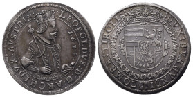 Römisch Deutsches Reich / Haus Habsburg, Leopold V. 1619-1632, Reichstaler 1628, Hall. 28,18 g. Dav. 3338. Hübsche Patina, fast vorzüglich