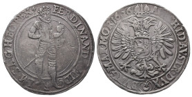 Römisch Deutsches Reich / Haus Habsburg, Ferdinand II. 1592-1618-1637, Reichstaler 1626, Prag. 28,58 g. Dav. 3136. Feilspur am Rand, Kratzer, sehr sch...