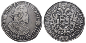 Römisch Deutsches Reich / Haus Habsburg, Ferdinand III. 1637-1657, 1/2 Reichstaler 1655 KB, Kremnitz. 14,01 g. Herinek 591. Berieben, fast sehr schön...